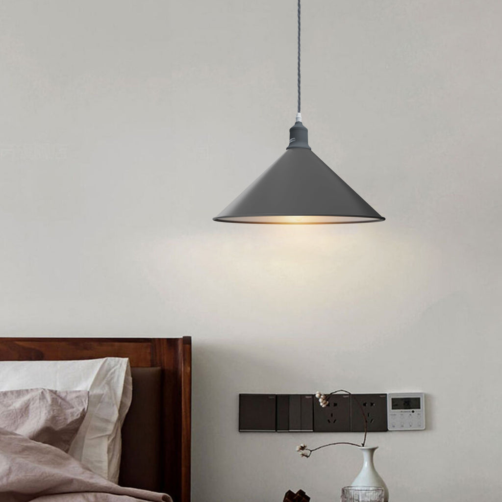 Adjustable Single Head Metal Shade Industrial Pendant Light, Vintage Style Hanging Lamp