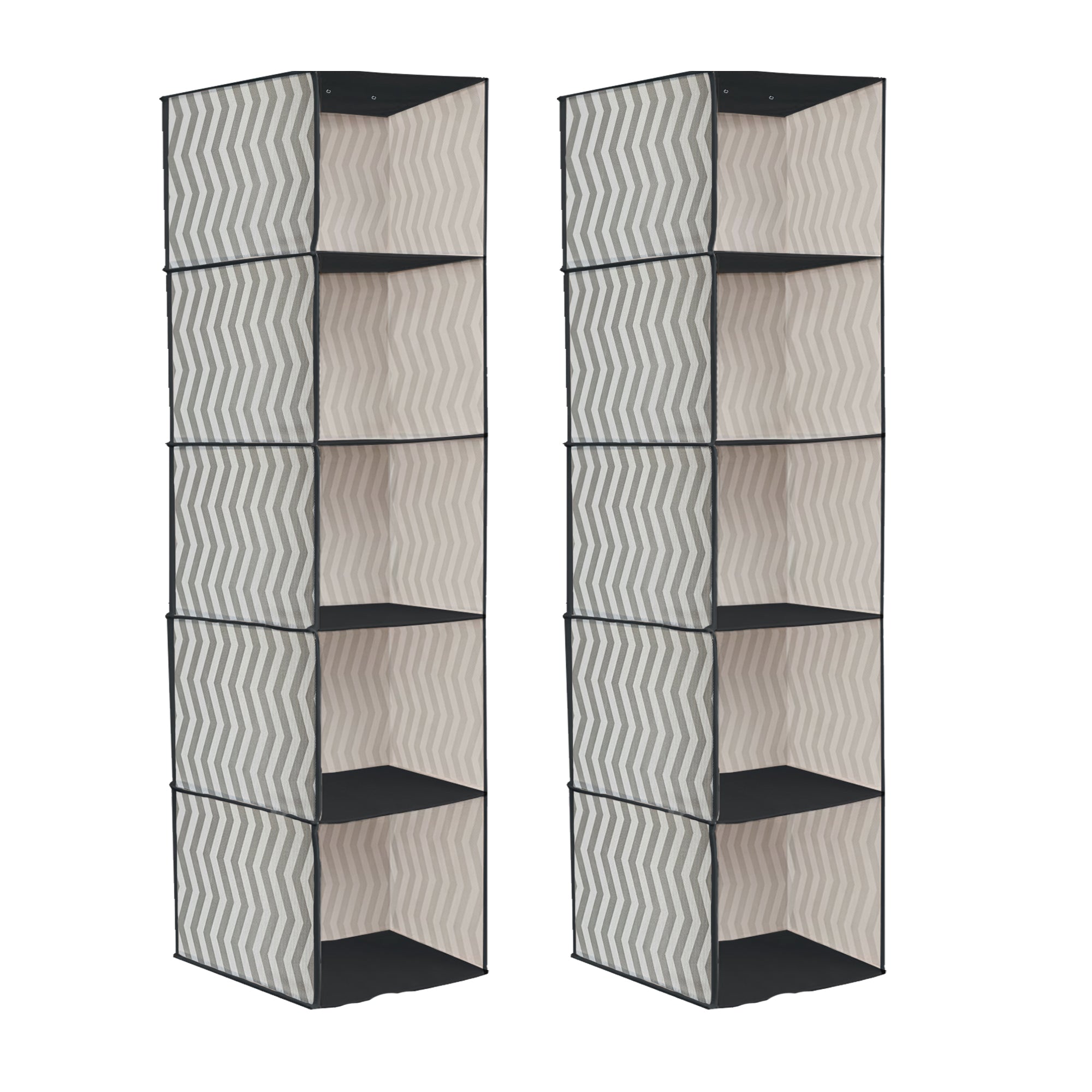 5-Shelf Fabric Hanging Closet Organizer Wardrobe Storage Unit Clothes Shelves