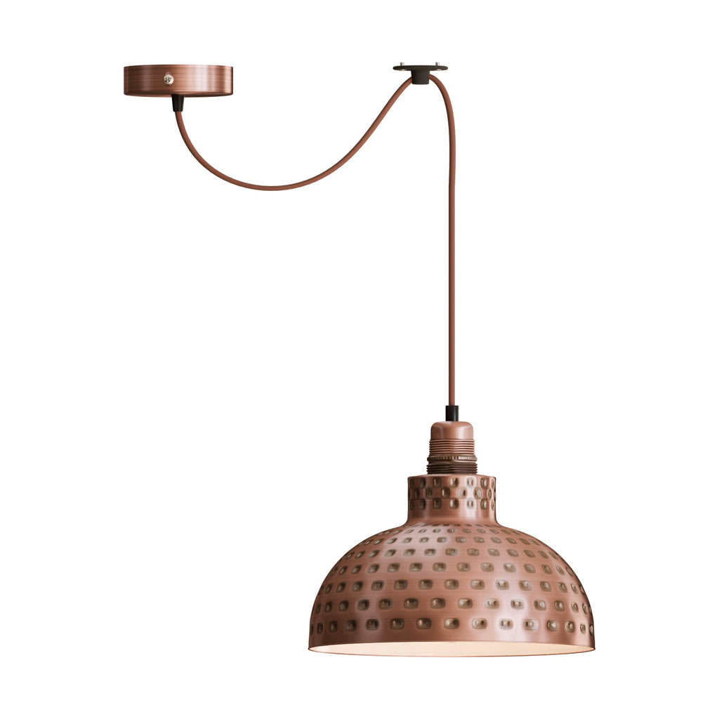 Retro Hammered Metal Shade E27 Ceiling Pendant Light~6132