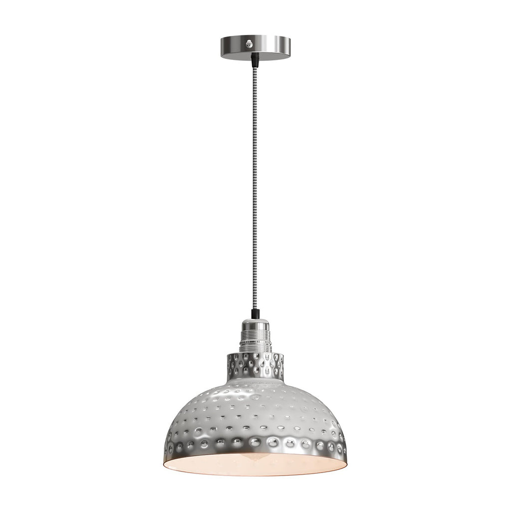 Industrial Dome Hammered Metal Shade E27 Ceiling Pendant Light Fixture