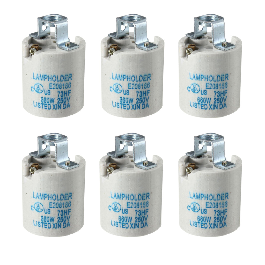 Durable White Ceramic E27 Edison Screw Lamp Holder - Heat Resistant Vintage Lighting Socket