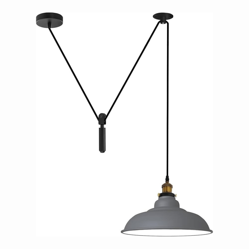 Adjustable Pulley System Industrial Pendant Light, Single Head E27 Modern Decor