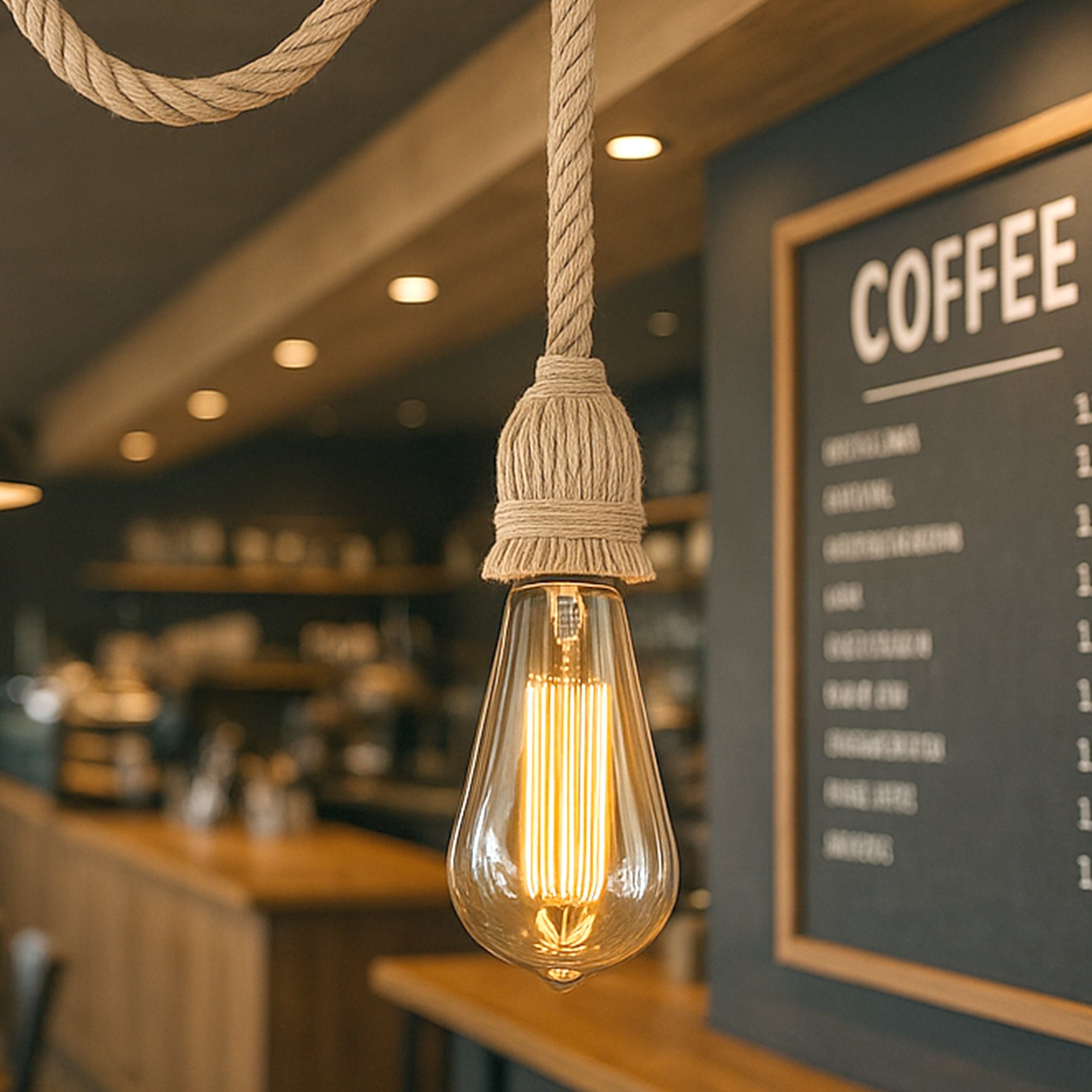 Retro Hemp Pendant Light  E27 Ceiling Hanging Pendant Light~6130