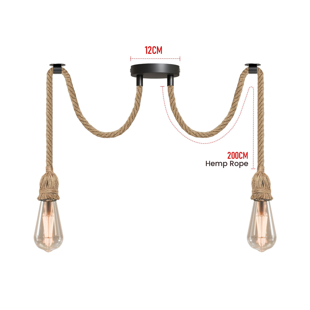 Retro Hemp Pendant Light  E27 Ceiling Hanging Pendant Light~6130