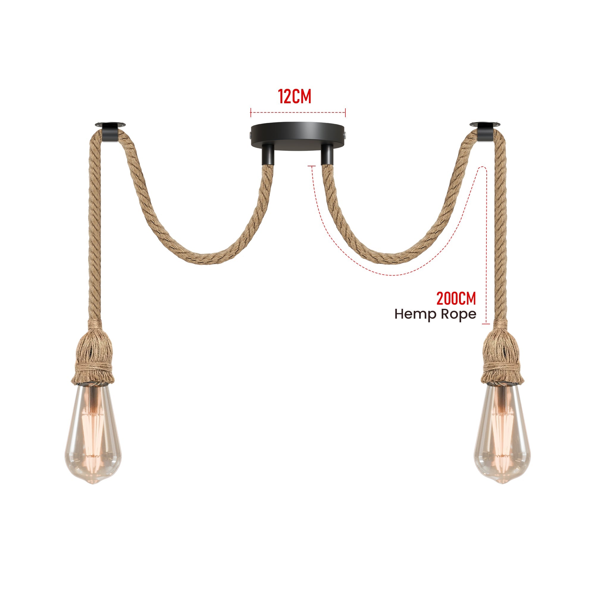 Retro Hemp Pendant Light  E27 Ceiling Hanging Pendant Light~6130