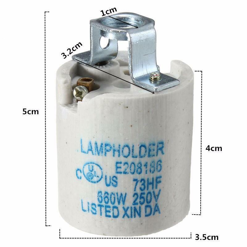 Durable White Ceramic E27 Edison Screw Lamp Holder - Heat Resistant Vintage Lighting Socket