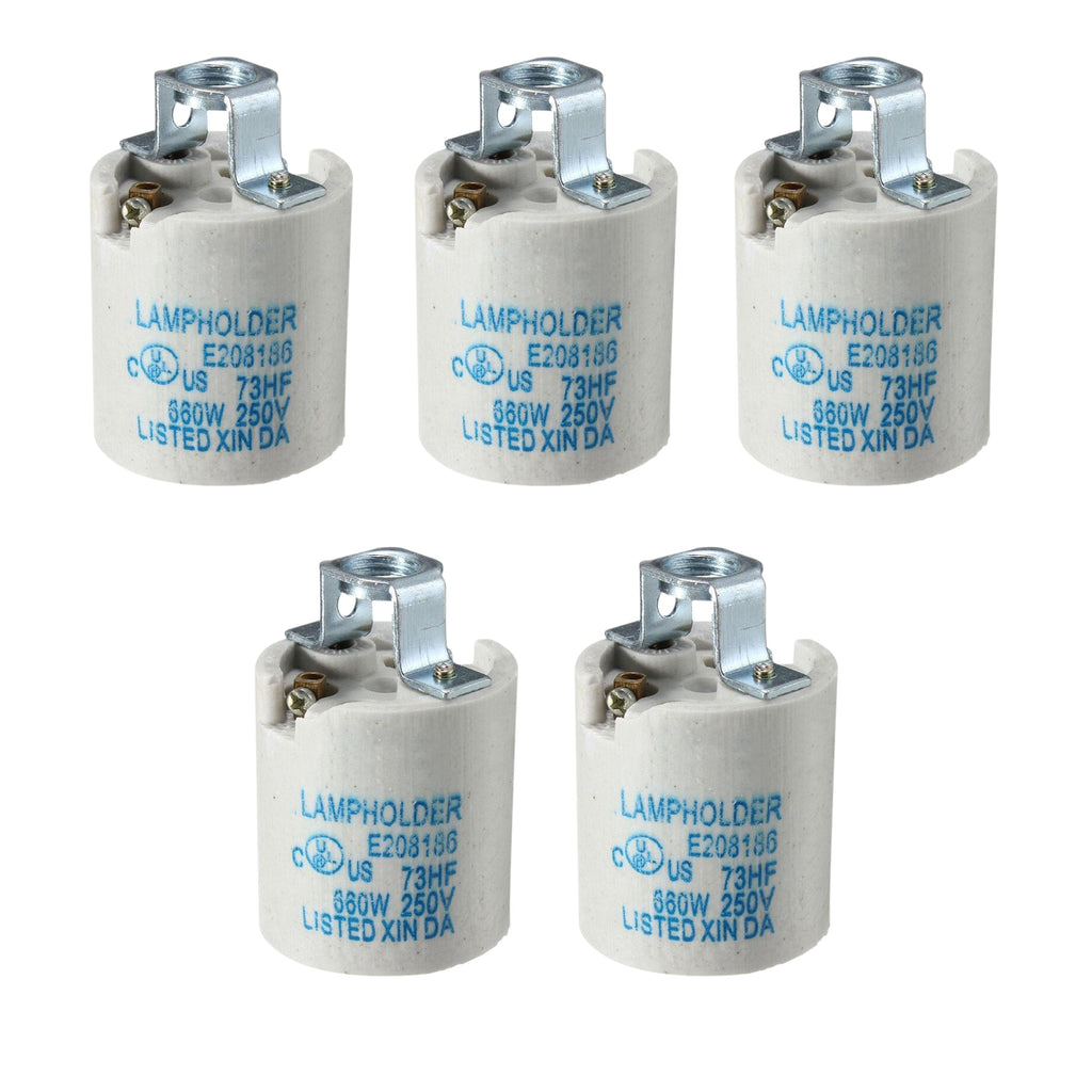 Durable White Ceramic E27 Edison Screw Lamp Holder - Heat Resistant Vintage Lighting Socket
