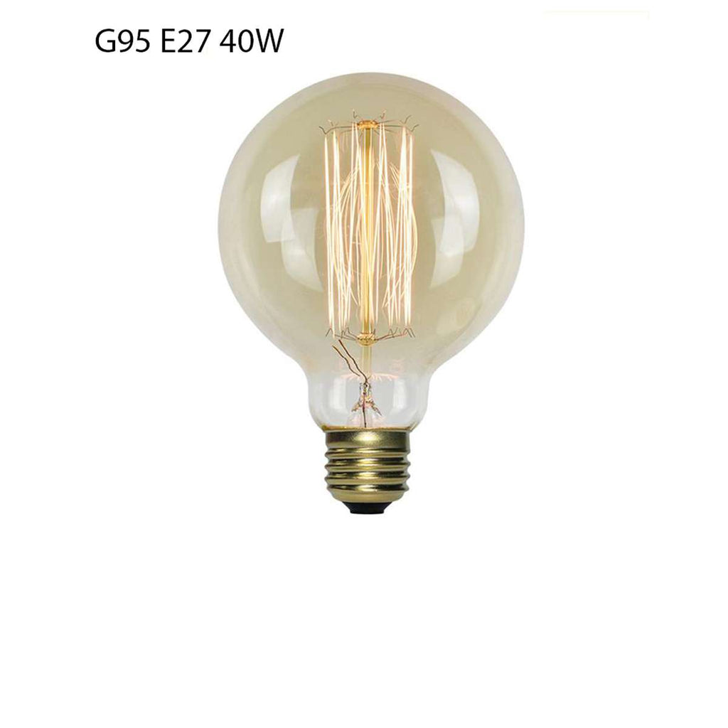 Vintage Edison G95 Globe LED Filament Bulb, E27 Screw, 40W Warm White Light