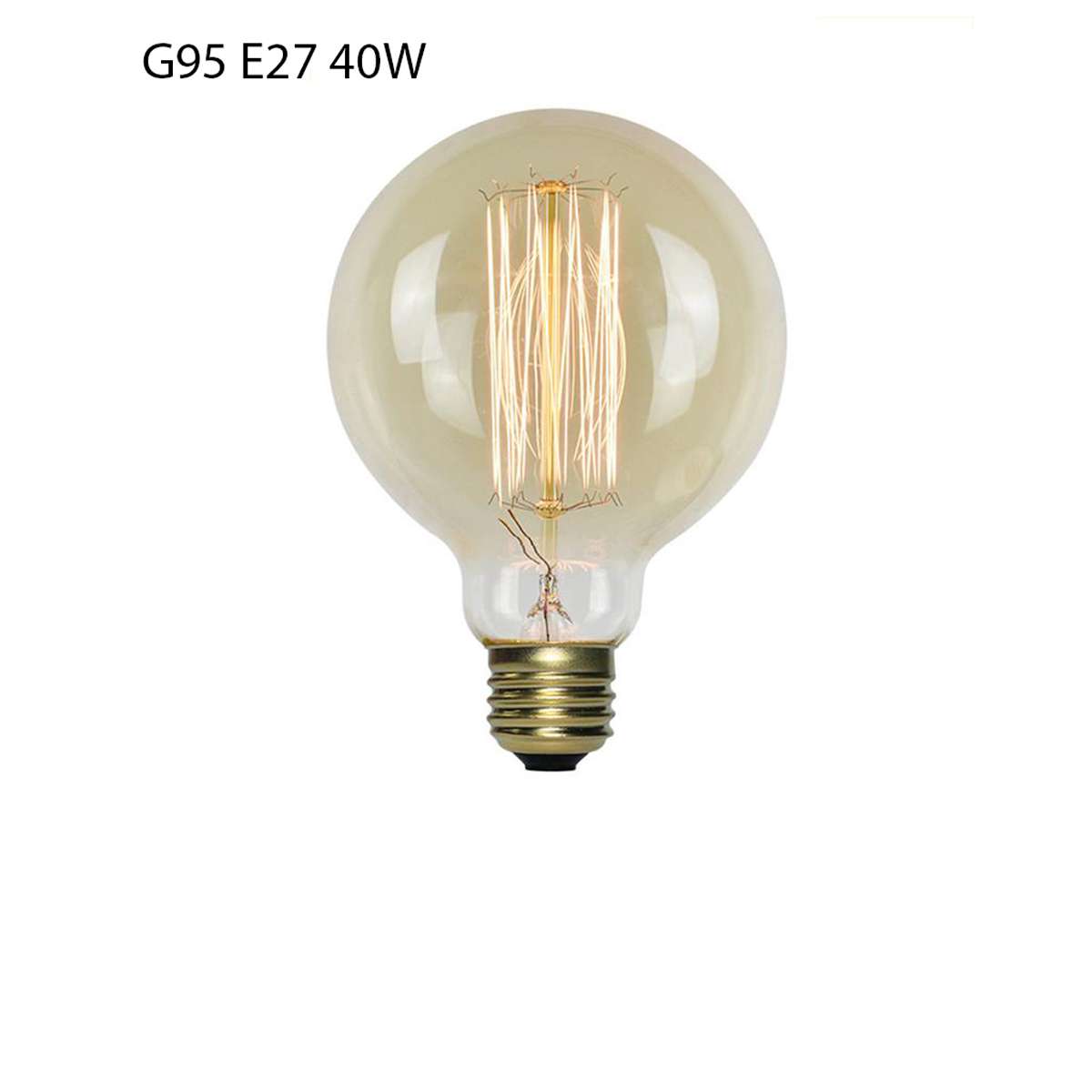 Vintage Edison G95 Globe LED Filament Bulb, E27 Screw, 40W Warm White Light