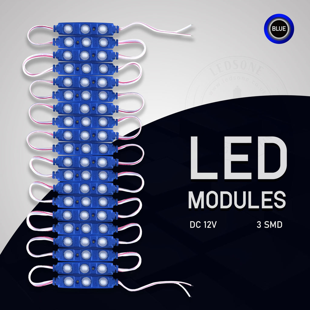 12V Blue LED Modules IP67 Waterproof for Outdoor Signage & Backlighting