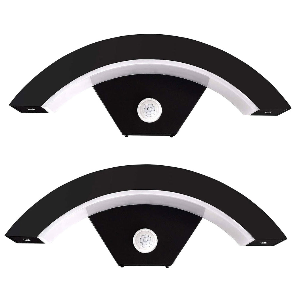 Modern 18W Curved LED Outdoor Wall Light with PIR Sensor