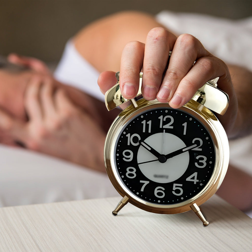 Retro Twin Bell Alarm Clock Vintage Style Analog Clock Glow Dark Feature