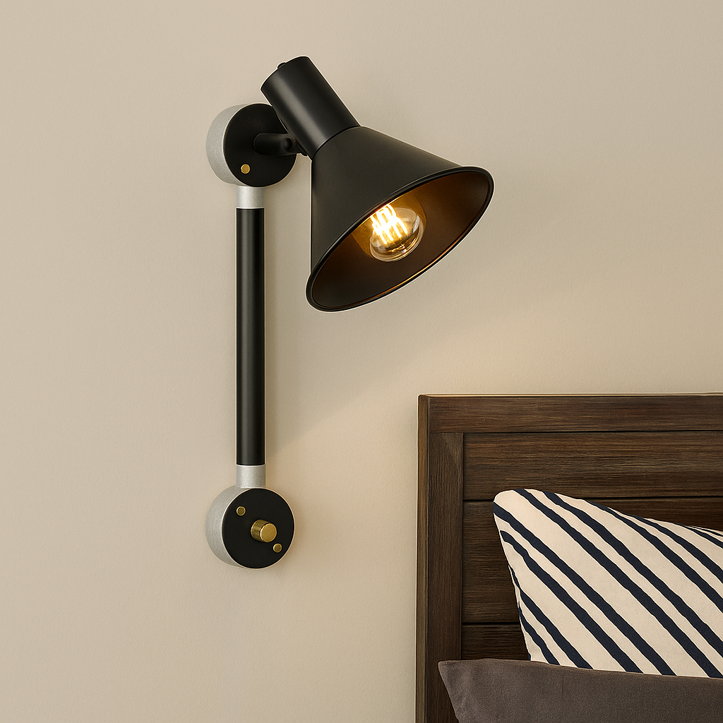 Industrial 20mm Conduit Pipe Angled Wall Lamp Light ~5694