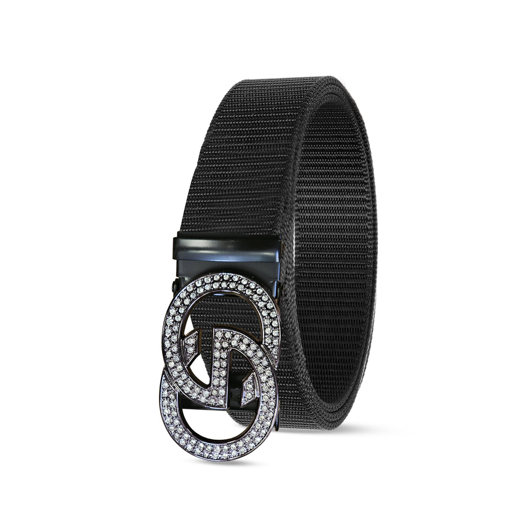 Durable Nylon Western Belt with Adjustable Double G Metal Buckle
