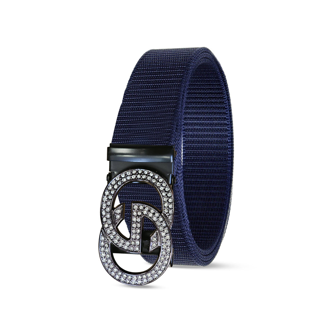 Durable Nylon Western Belt with Adjustable Double G Metal Buckle