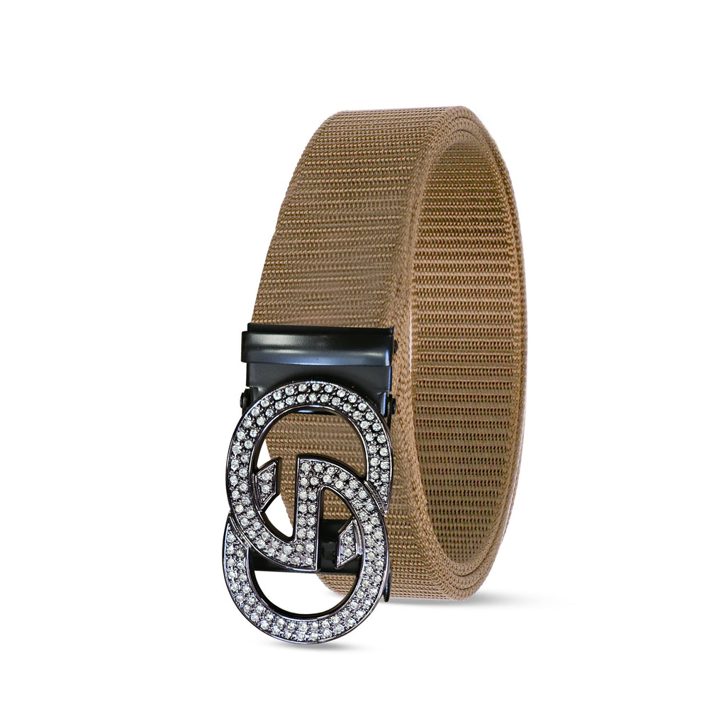 Durable Nylon Western Belt with Adjustable Double G Metal Buckle