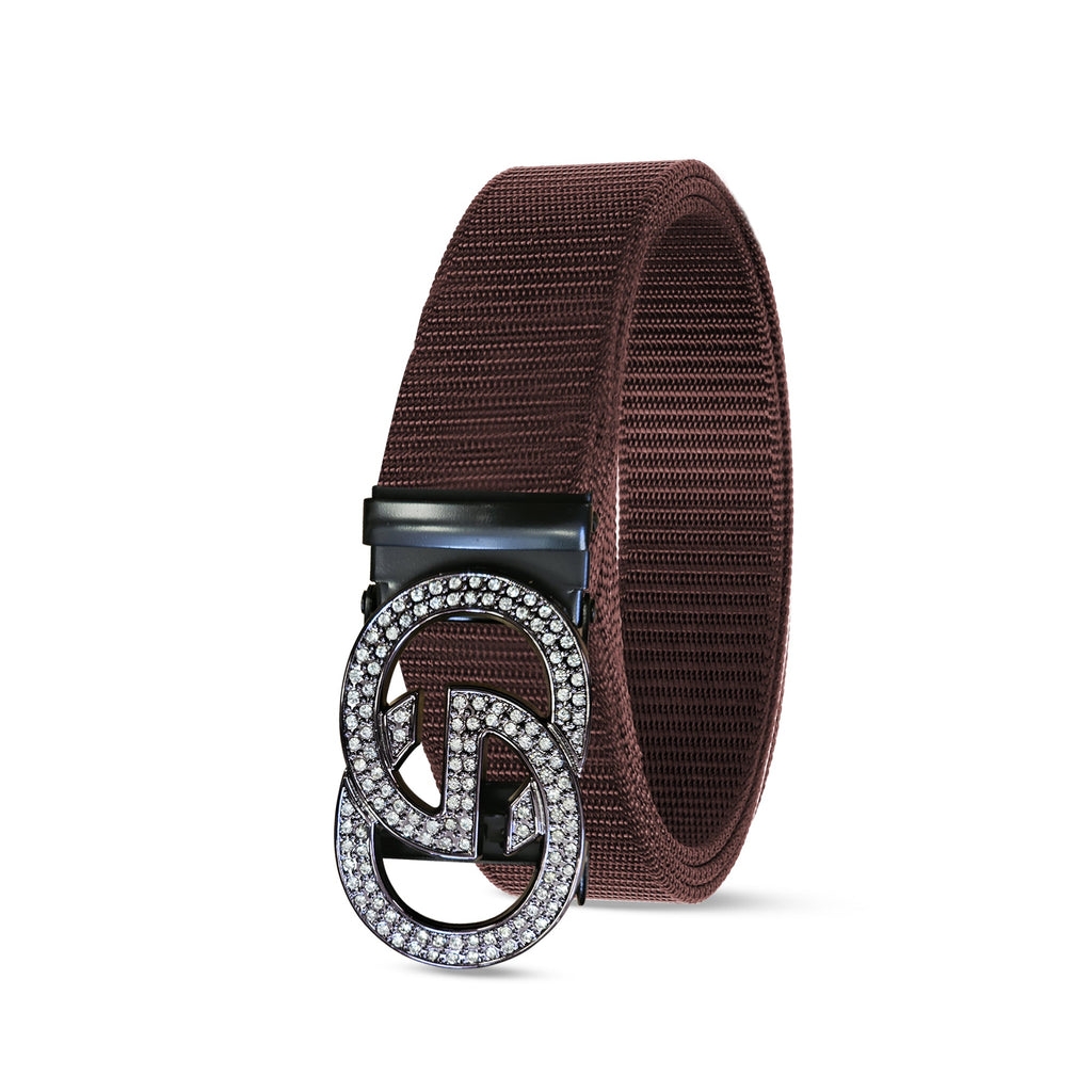 Durable Nylon Western Belt with Adjustable Double G Metal Buckle