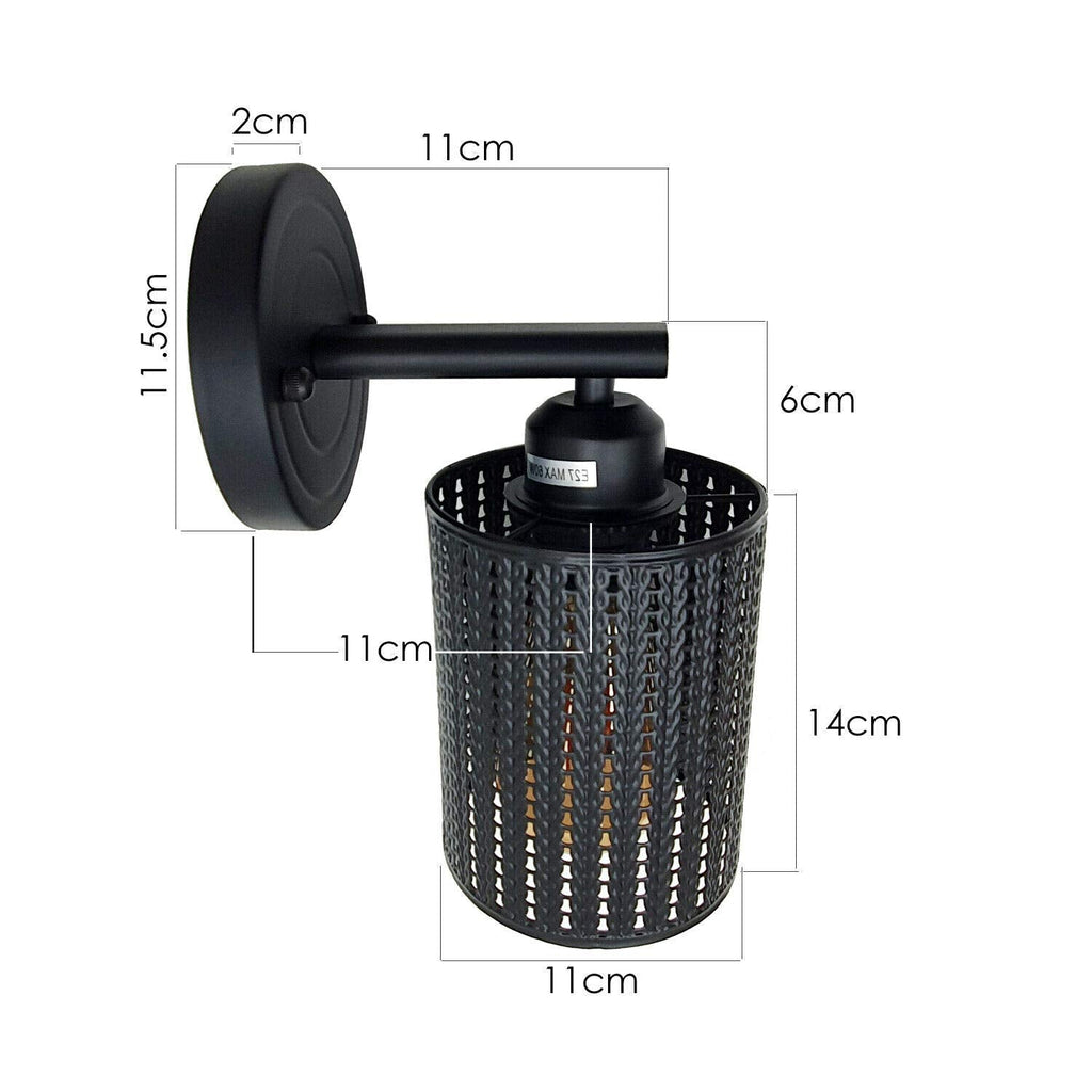 Industrial Modern Black Wire Cage Wall Sconce Light Fixture Decor