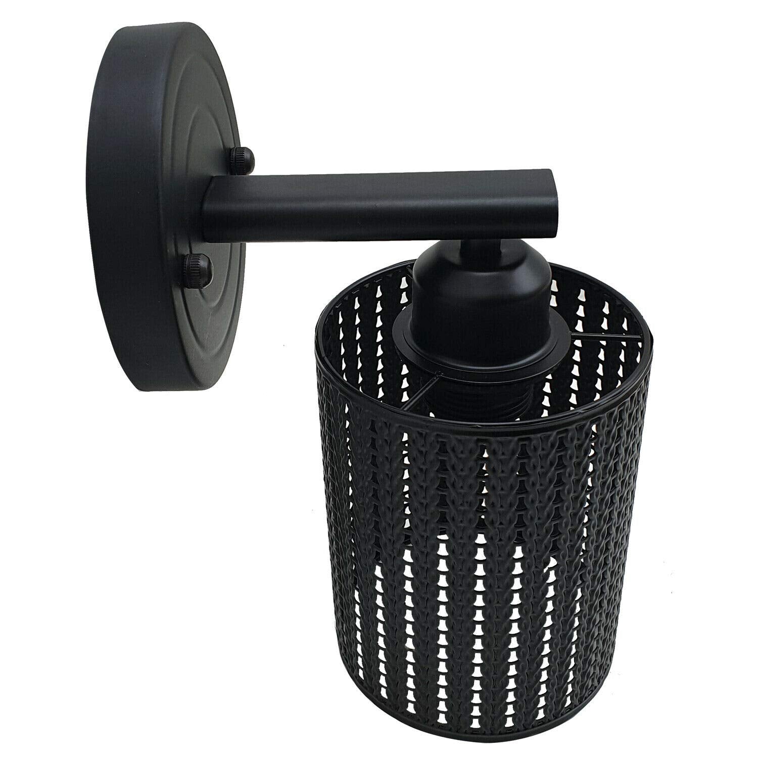 Industrial Modern Black Wire Cage Wall Sconce Light Fixture Decor