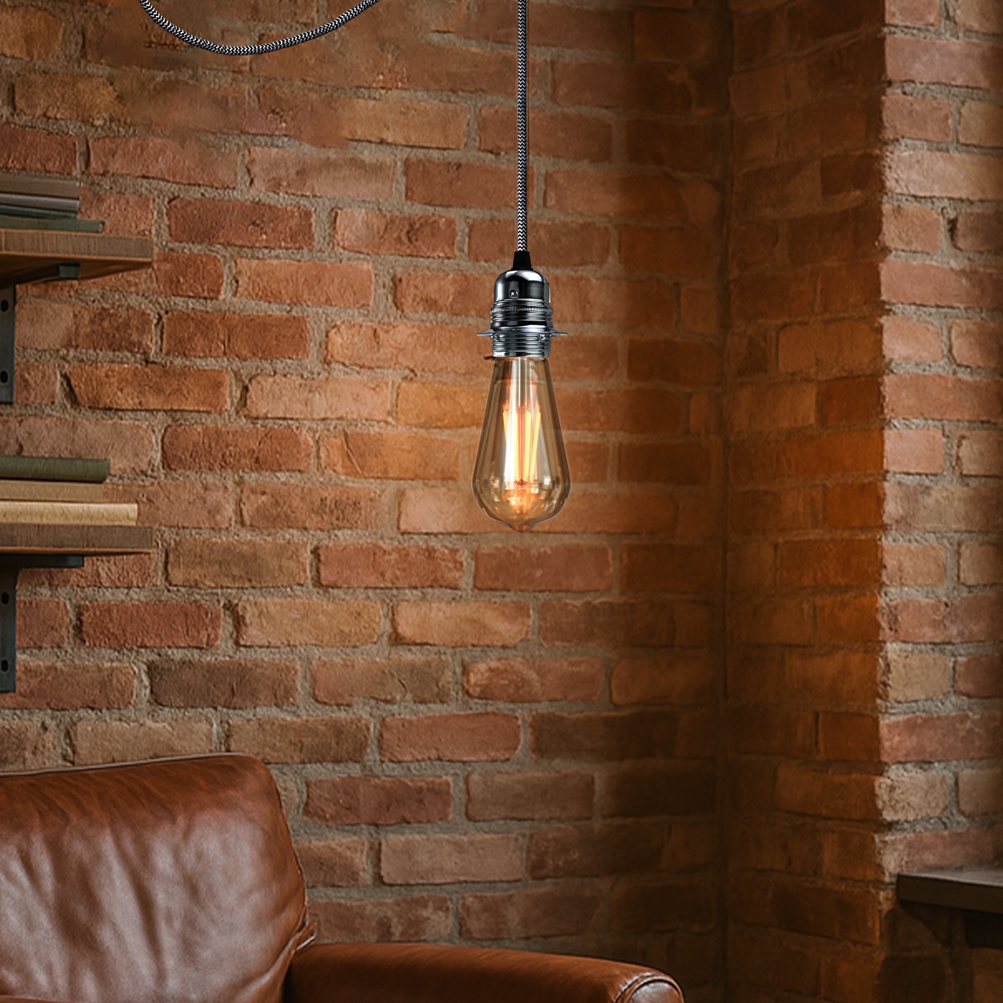 Industrial Hemp Rope E27 Modern Hanging Retro Lamp ~5768