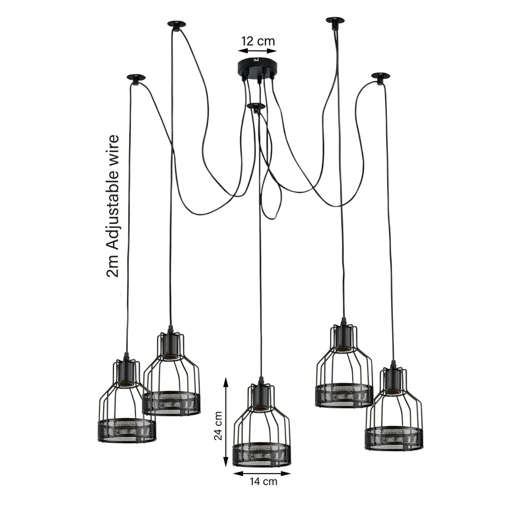 Industrial Spider Pendant Light | Multiple Ceiling Light Fixture ~6139