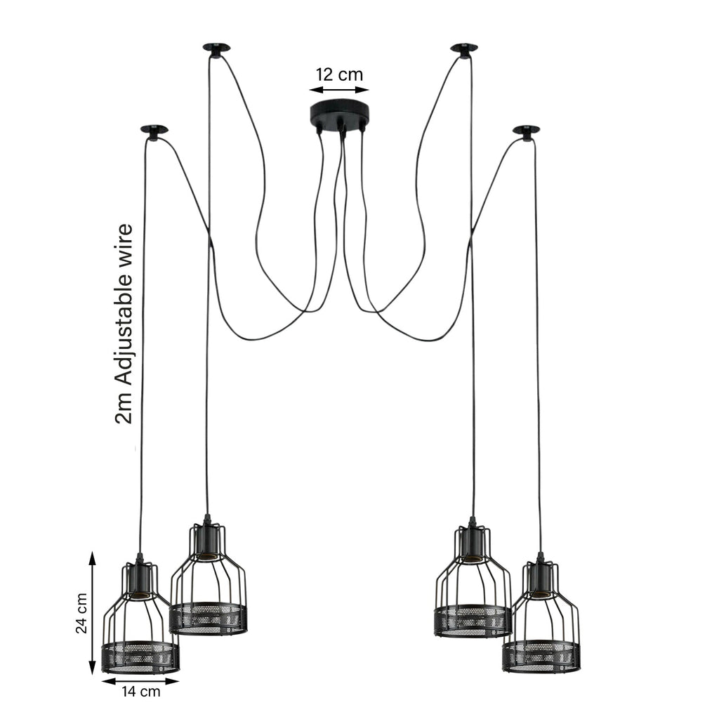 Industrial Spider Pendant Light | Multiple Ceiling Light Fixture ~6139