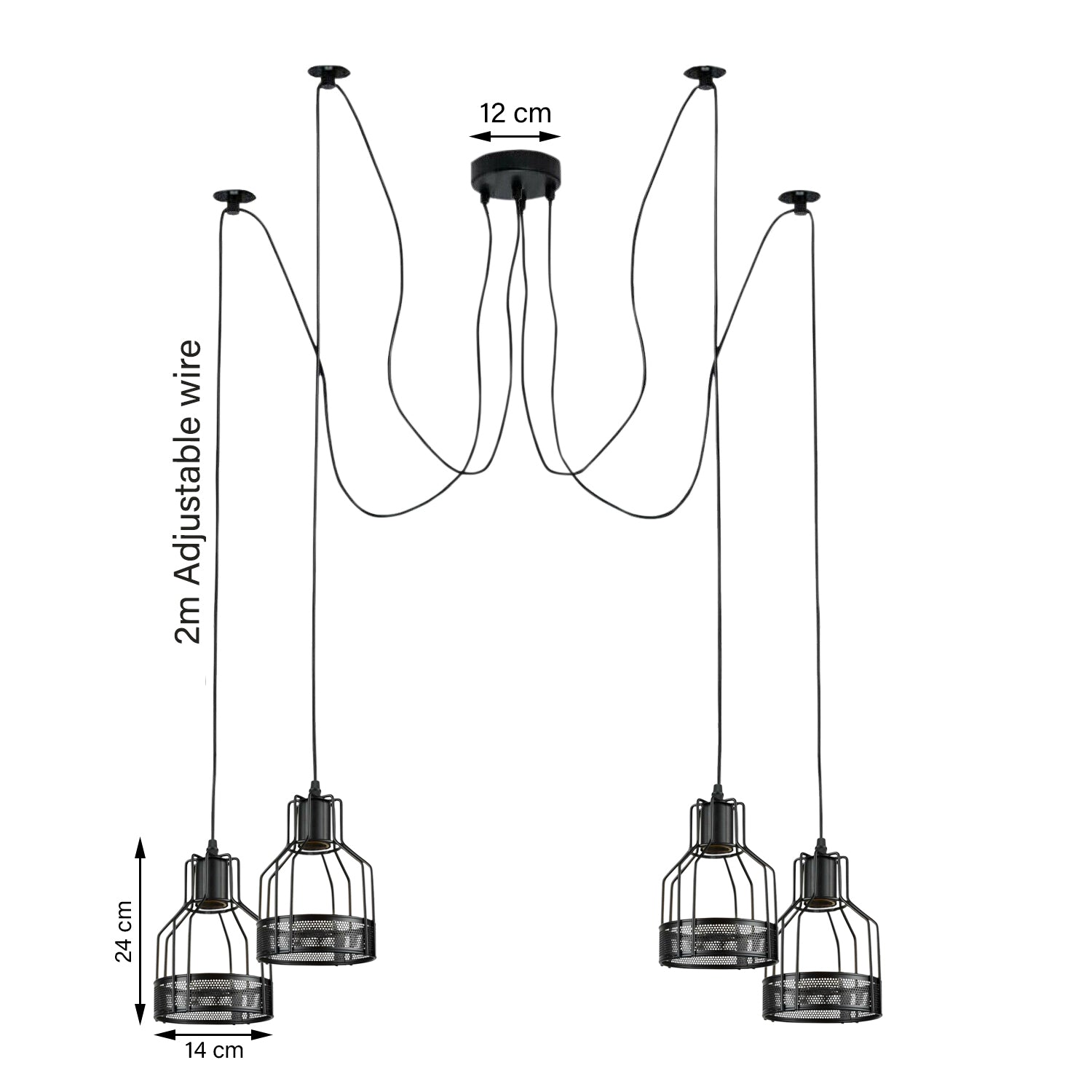 Industrial Spider Pendant Light | Multiple Ceiling Light Fixture ~6139