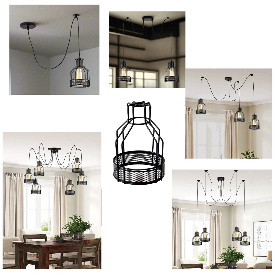 Industrial Spider Pendant Light | Multiple Ceiling Light Fixture ~6139