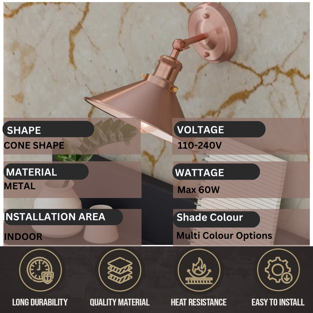 Industrial  Metal Adjustable Arms Wall Lights Fittings Sconce Lamp~5996