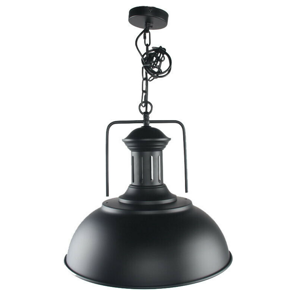 Industrial Vintage Metal Adjustable Hanging Pendant Light Fixture E27 Holder Black White