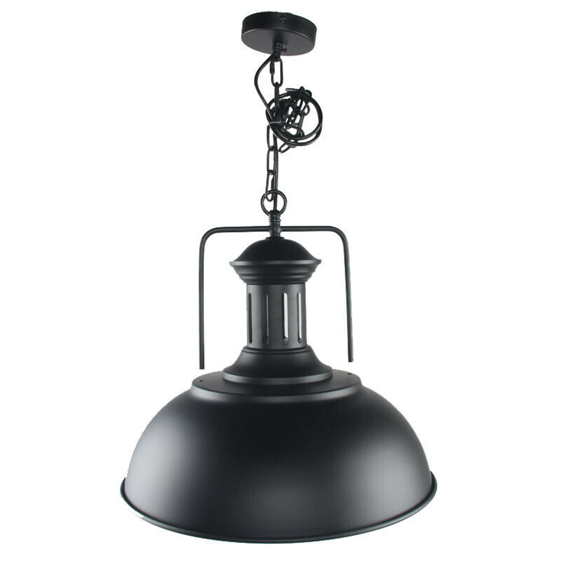 Industrial Vintage Metal Adjustable Hanging Pendant Light Fixture E27 Holder Black White
