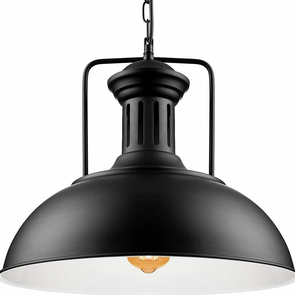Industrial Vintage Metal Adjustable Hanging Pendant Light Fixture E27 Holder Black White