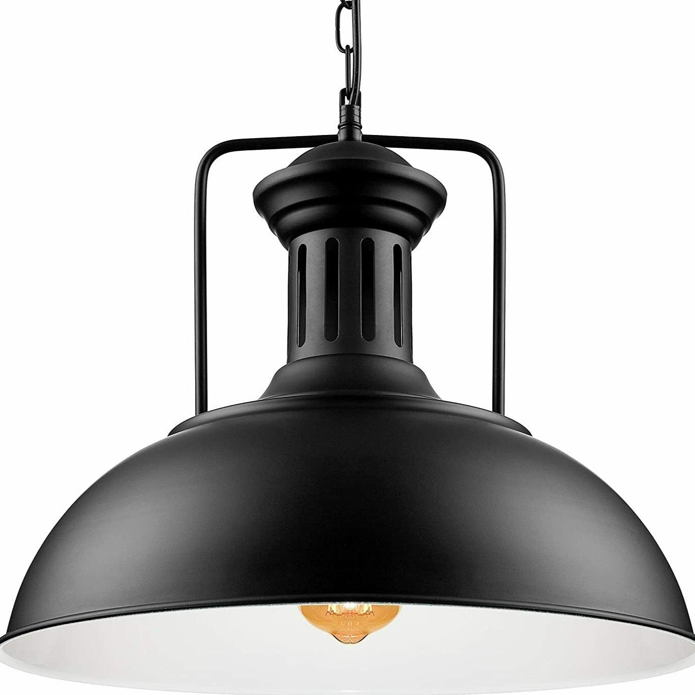 Industrial Vintage Metal Adjustable Hanging Pendant Light Fixture E27 Holder Black White