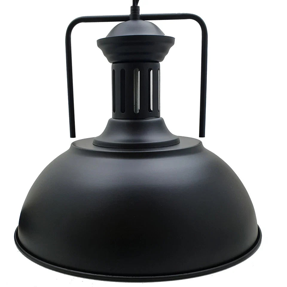 Industrial Vintage Metal Adjustable Hanging Pendant Light Fixture E27 Holder Black White