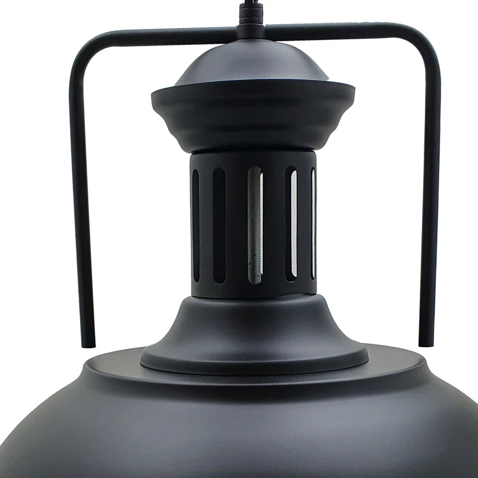 Industrial Vintage Metal Adjustable Hanging Pendant Light Fixture E27 Holder Black White