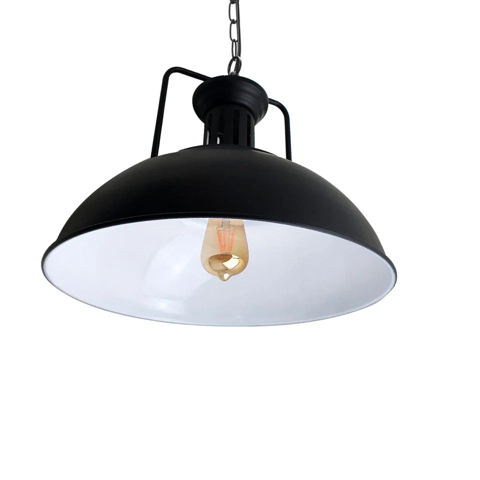 Industrial Vintage Metal Adjustable Hanging Pendant Light Fixture E27 Holder Black White