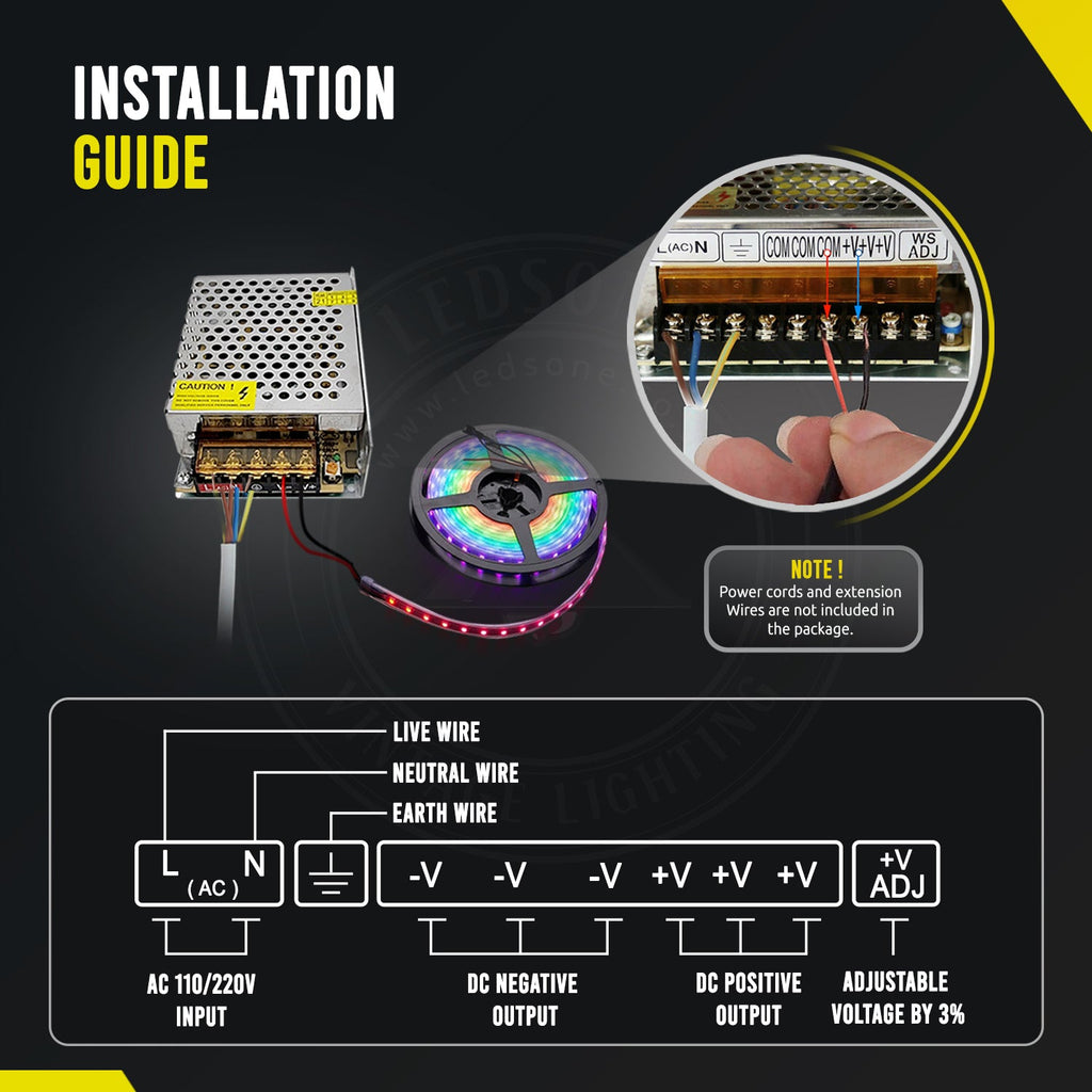 480W 24V IP20 Universal Regulated Switching LED Power Supply