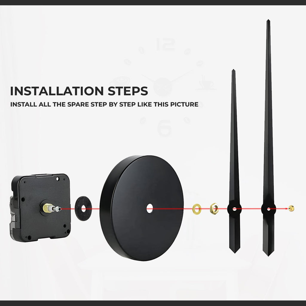 Modern Frameless Wall Clock Coffee Time 3D Sticker Number Wall Clocks ~5403