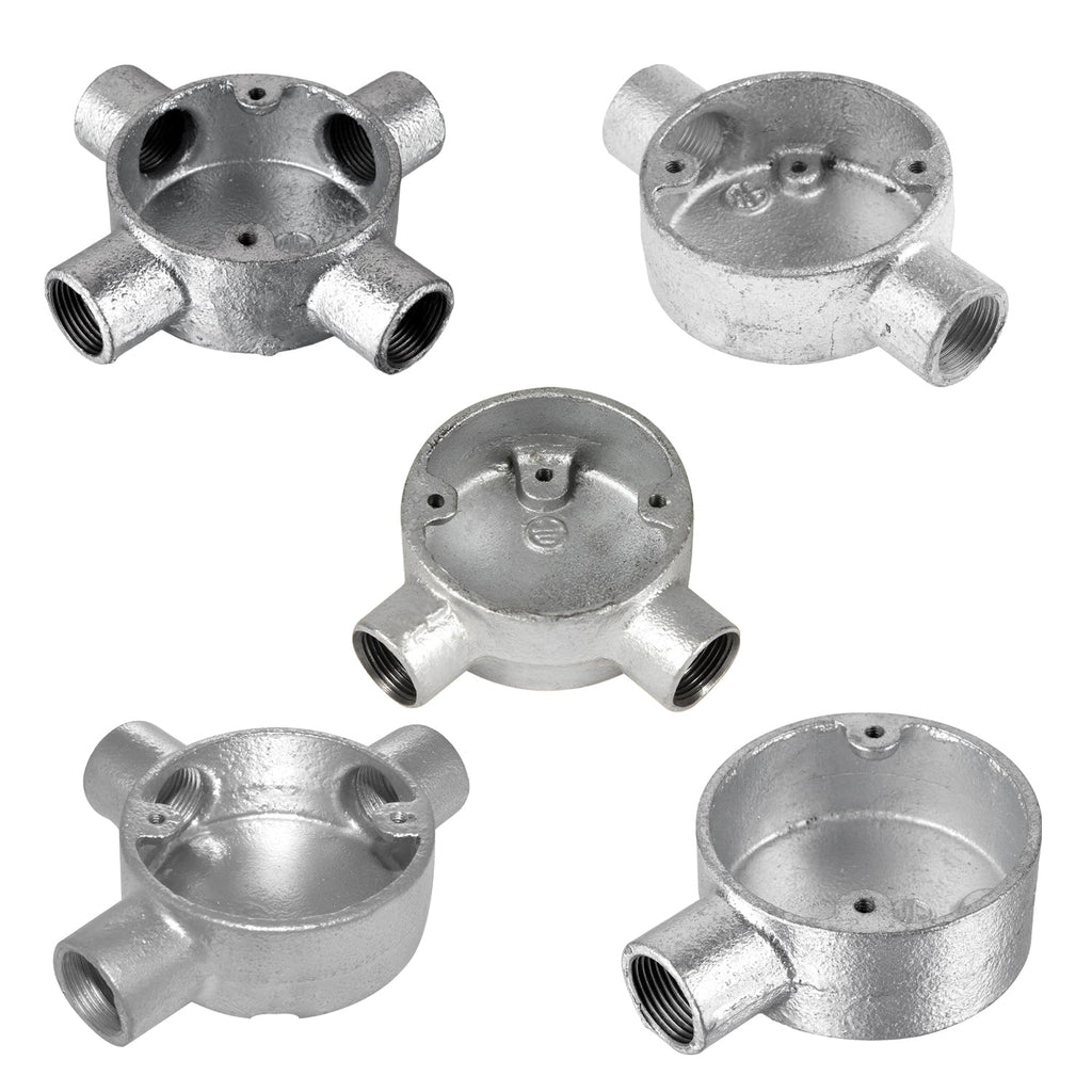 Galvanized Steel Electric Terminal Conduit Lighting Box Fitting, 20mm Thread