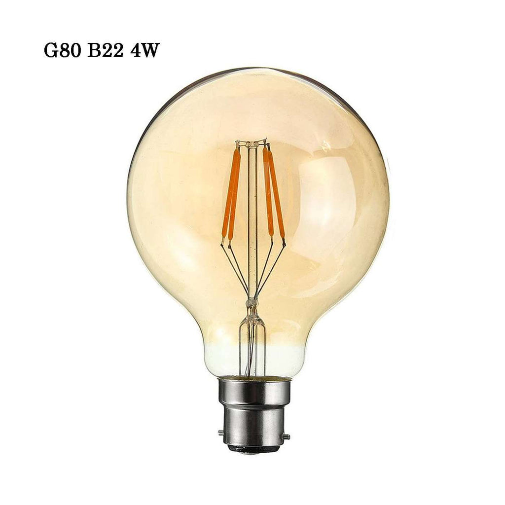 Vintage Style LED Globe Bulb G80 B22 4W Amber Filament Lamp
