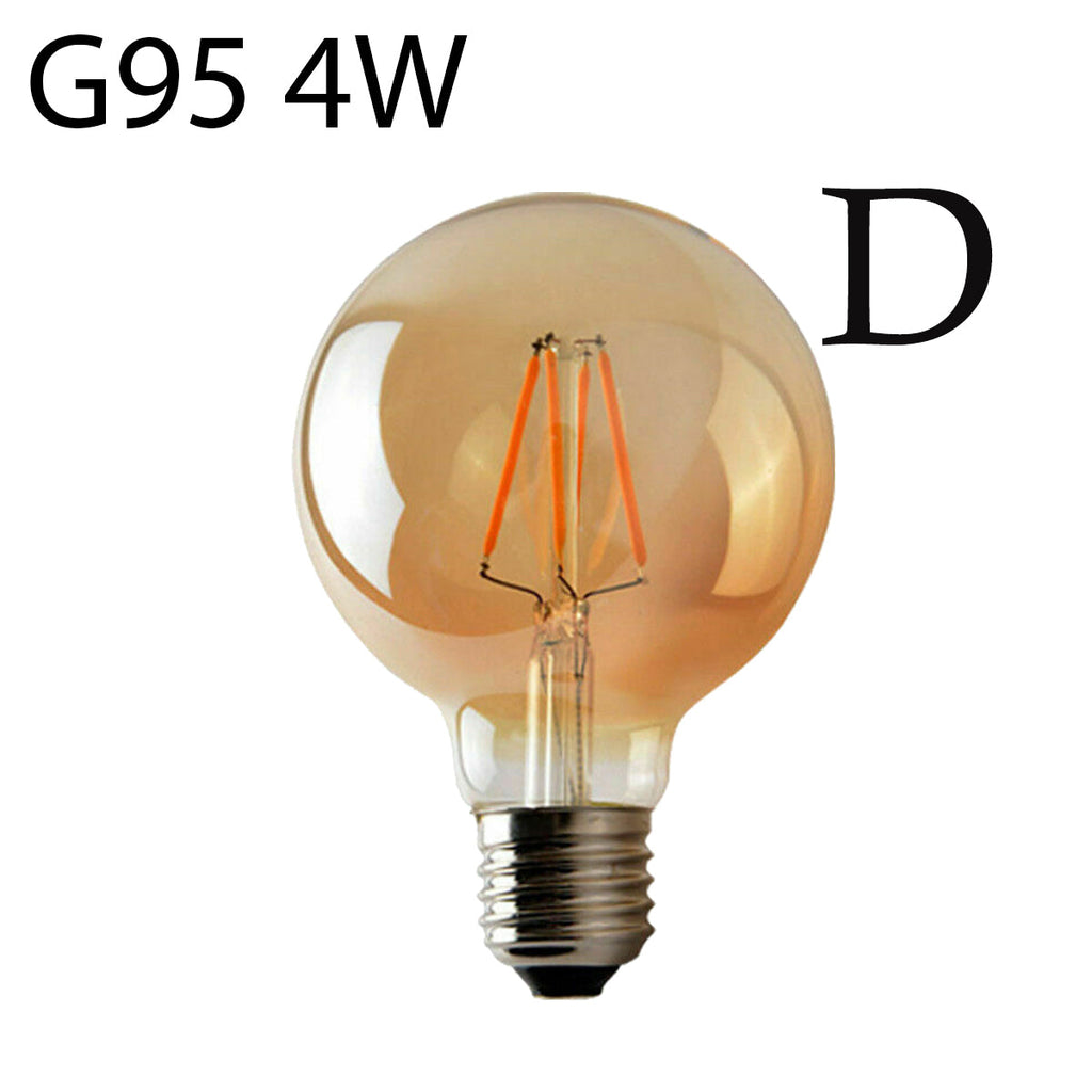 2-Pack Vintage Dimmable LED Edison Bulbs Amber Glass Warm White 2700K