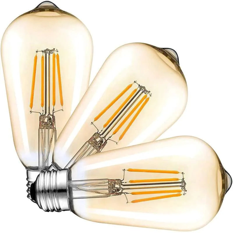 Vintage ST64 E27 4W Dimmable LED Filament Edison Bulb, Warm White
