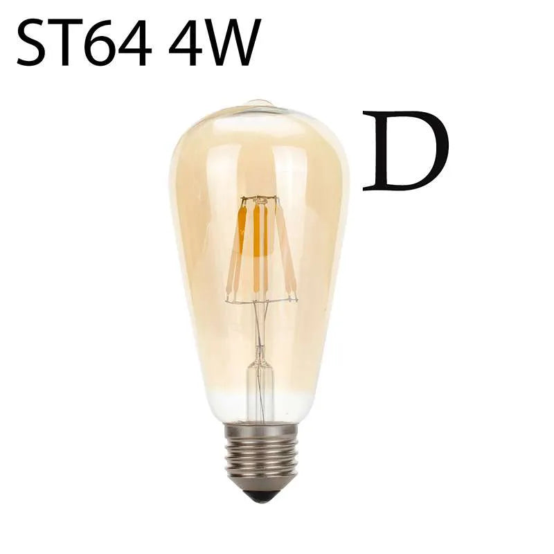 Vintage ST64 E27 4W Dimmable LED Filament Edison Bulb, Warm White