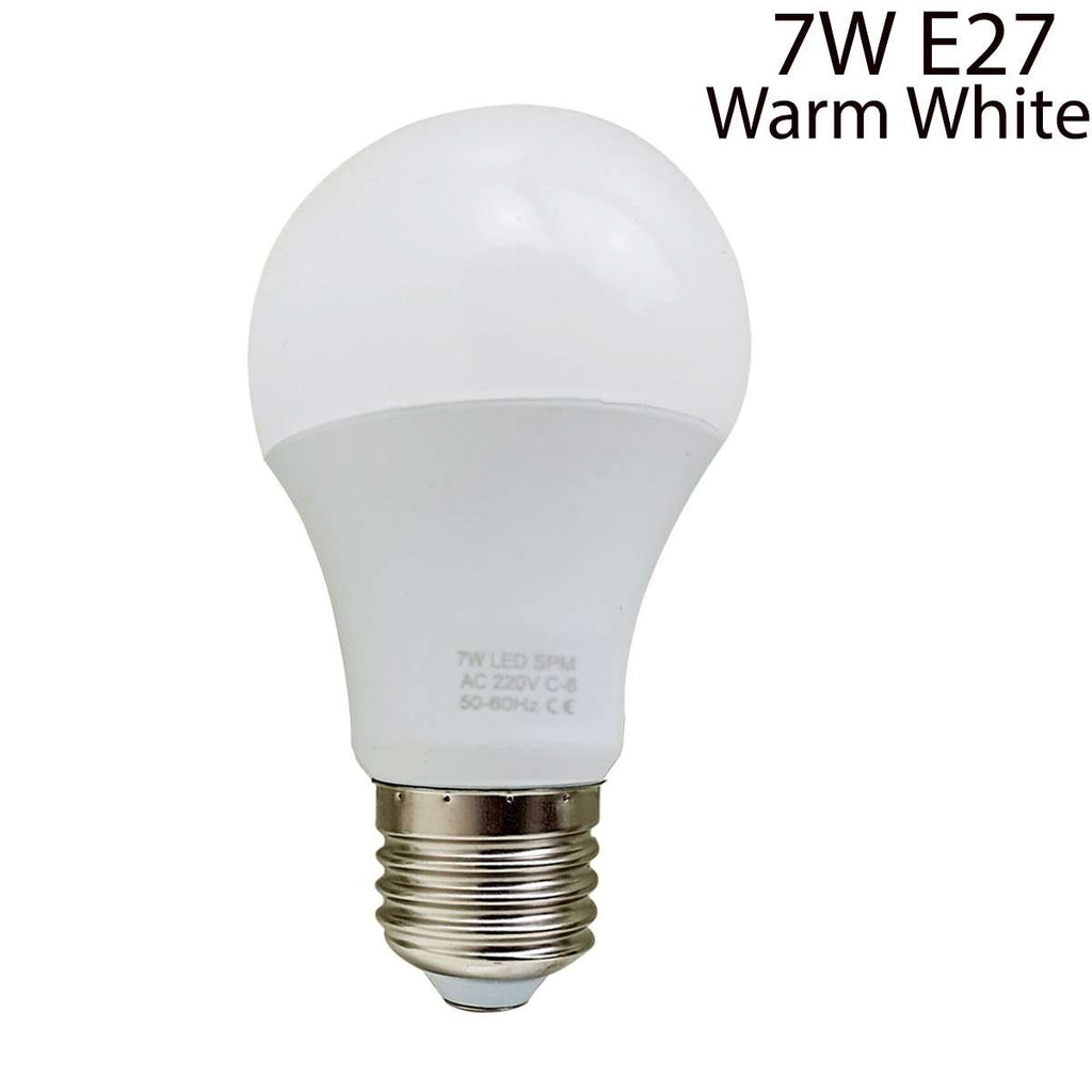 Energy Saving Warm White LED Bulb A60 E27 Screw Base Non-Dimmable 7W 2700K
