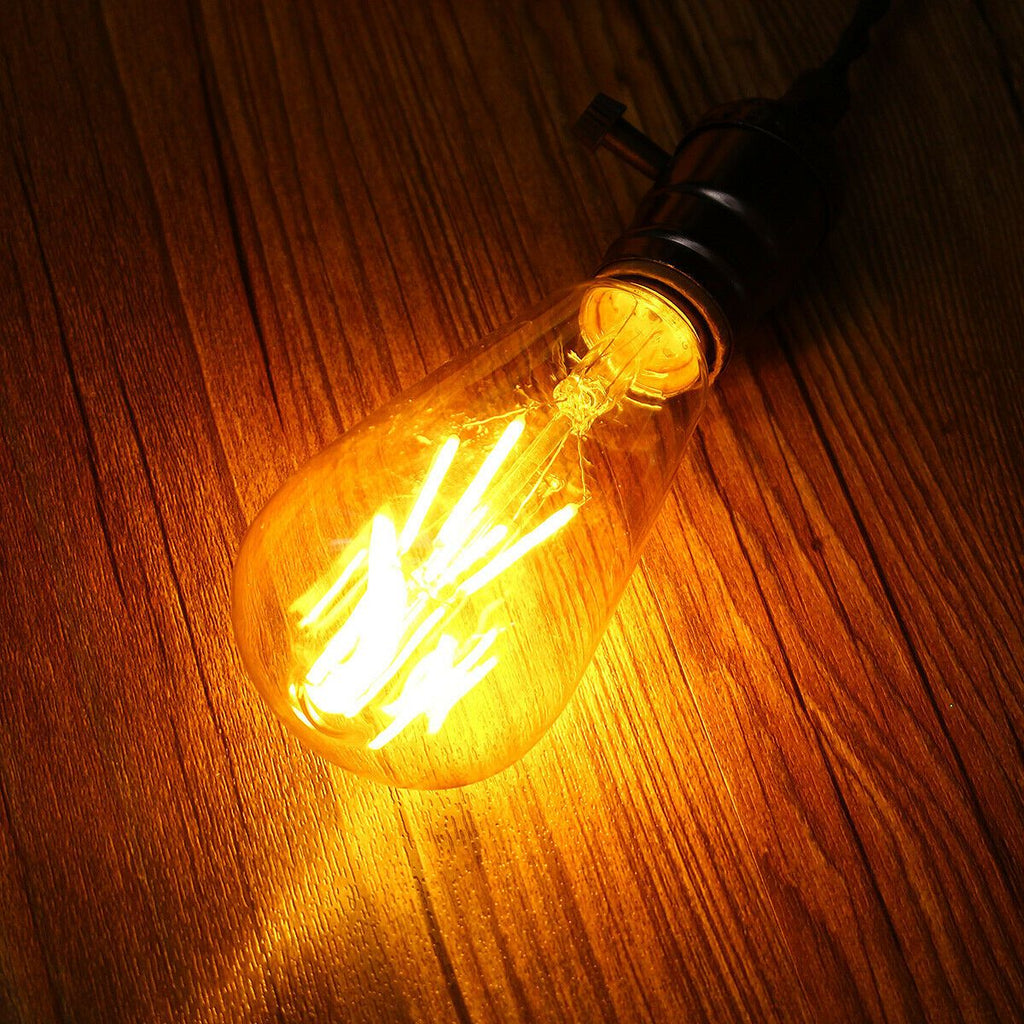 6-Pack Dimmable Vintage Filament LED Edison Bulbs, E27 Warm White