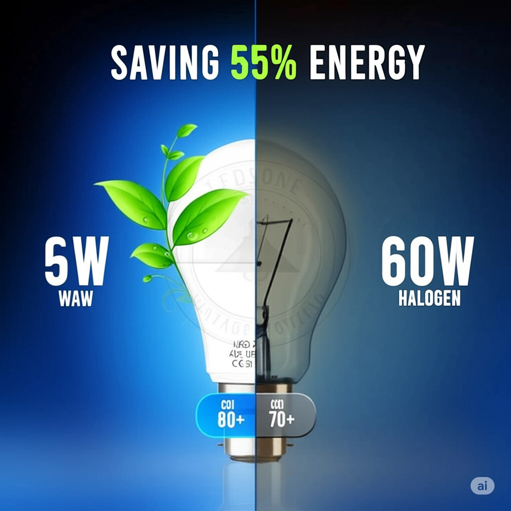 Energy-Efficient 5W LED GLS B22 Cool White Light Bulbs, Long-Lasting Illumination