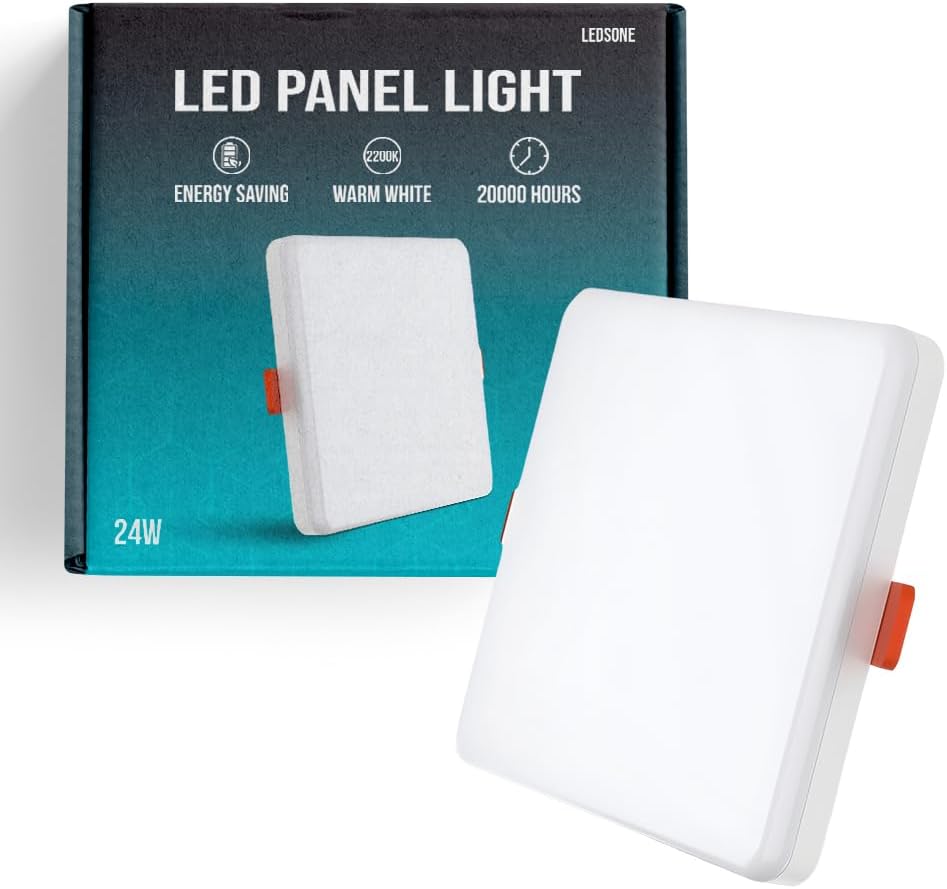 Bright Square LED Panel Light Cool White for Any Space ~5985