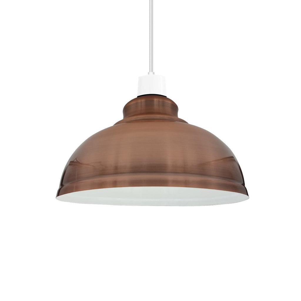 Vintage Curved Metal Easy Fit Pendant Light Shade for Ceiling Fixtures