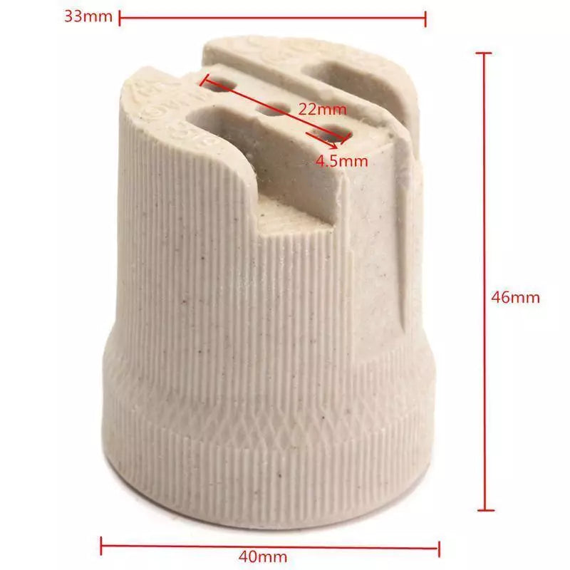 Durable E27 Ceramic Edison Screw Bulb Holder – Heat Resistant Lamp Socket