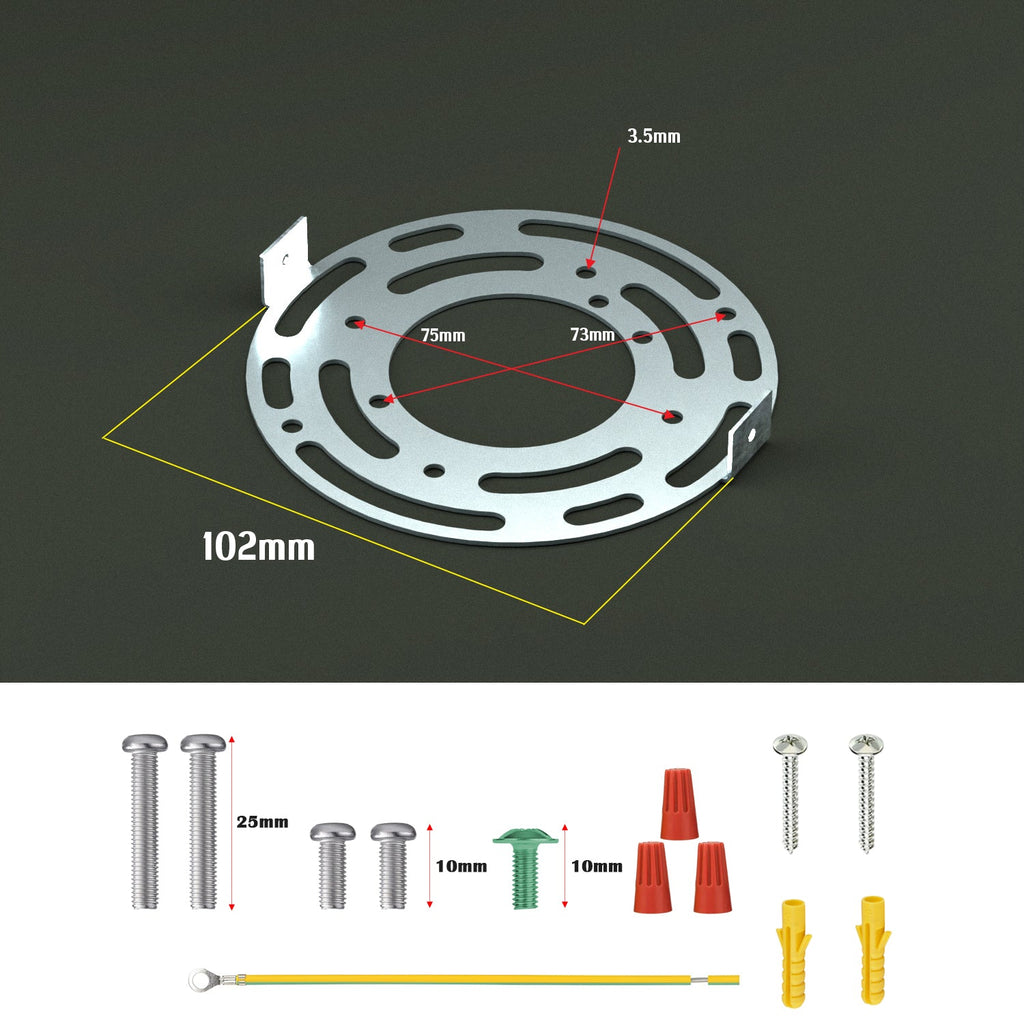 Universal Round Metal Ceiling Rose Mounting Bracket for Lamp Fixture Installation